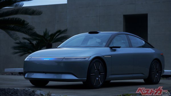 ソニー・ホンダモビリティが発表したAFEELAプロトタイプモデル。フロントマスクはホンダ車テイストに近いか？
